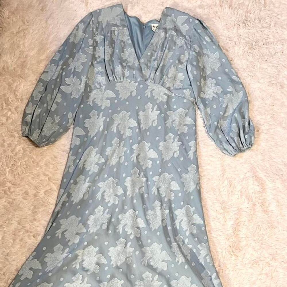 Dusty Blue Burnout Floral‎ Feminine Romantic Coquette Whimsical Fairytale Dress